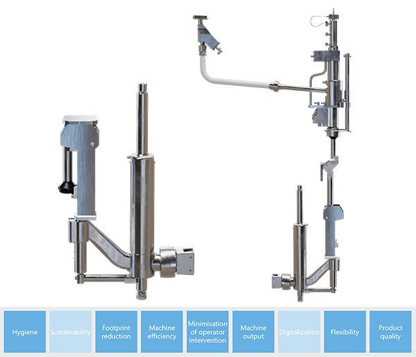 Automatic probe adjustment and automatically positioned CIP cups Automatic probe adjustment and automatically positioned CIP cups
